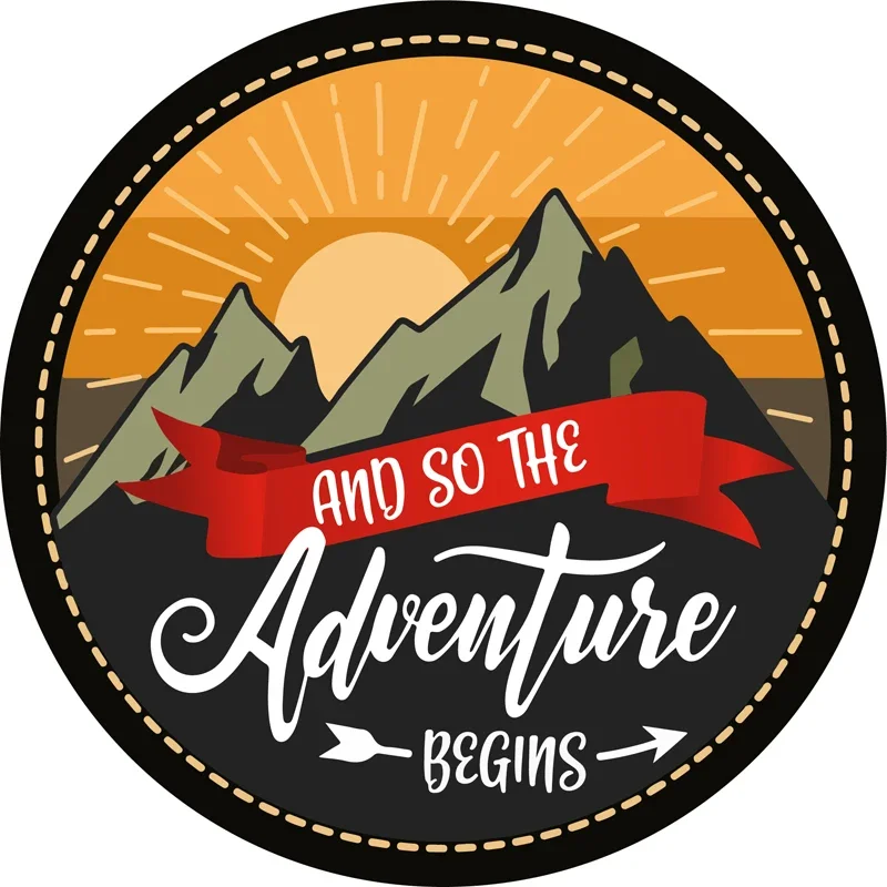 E Così L'Avventura Inizia Sticker Car, Van, Camper, Caravan Autoadesivo