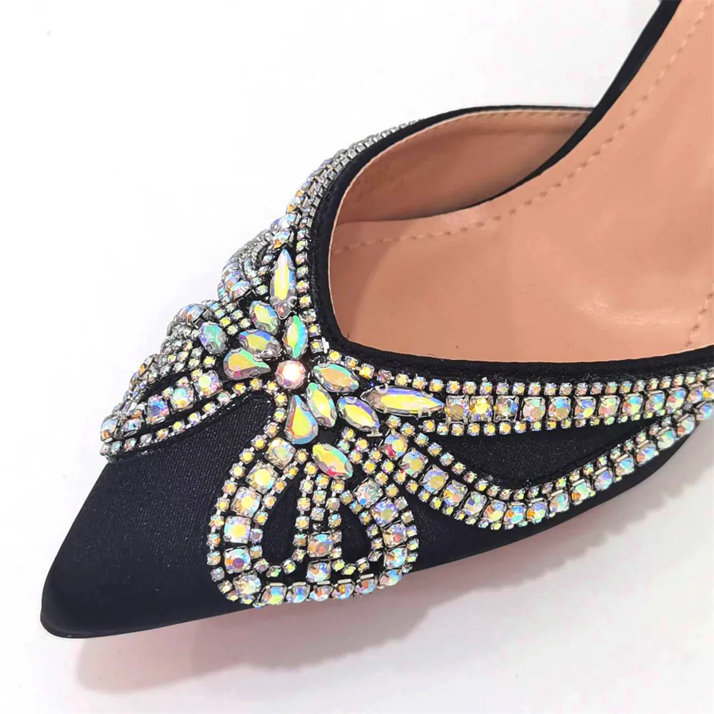 New Arrival Italian Design Black Color Woman Shoes And Bag Set African Mid Heels Shoes And Matching Bag For Wedding