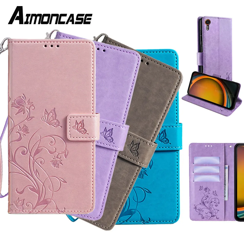 Lanyard Leather Wallet Flip Phone Case with Card Holder and Shockproof Cover