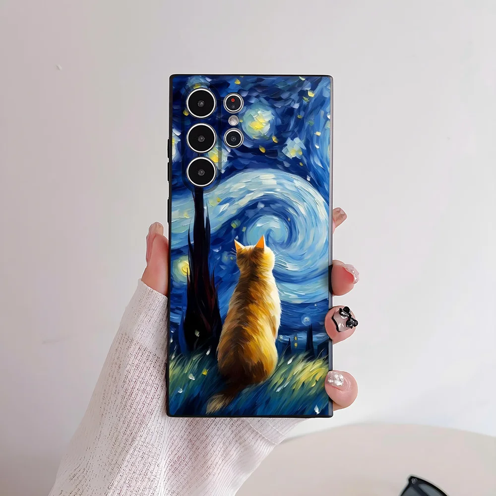Van ART G-Gogh Cat-Themed Soft TPU Phone Case