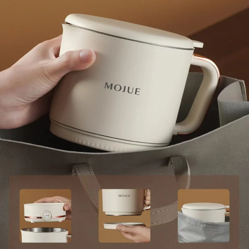 Electric Kettle 1PC Outdoor Mini 800ML Double Layer 304 Stainless Steel Foldable Home Portable Water Kettle 4