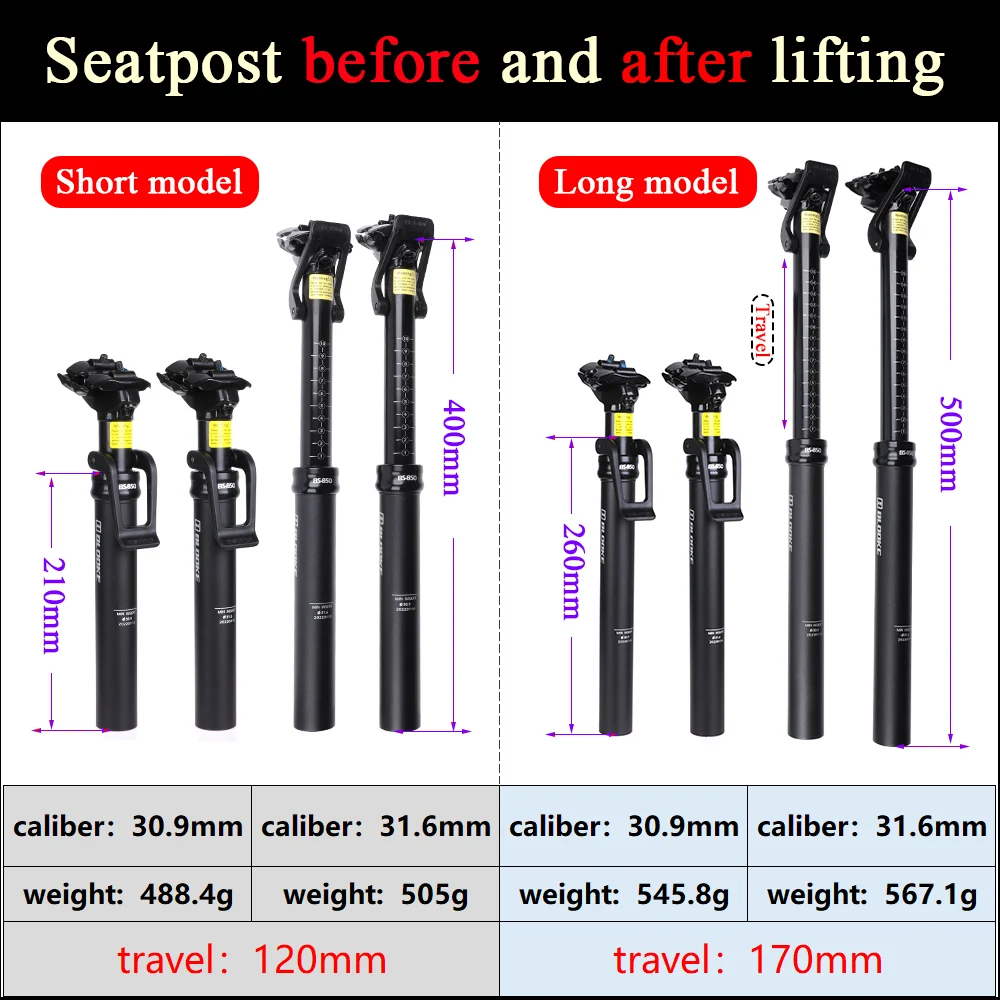 BLOOKE Bike Lifting Seatpost 30.9mm 31.6mm MTB Tija Saddle Dropper Seat