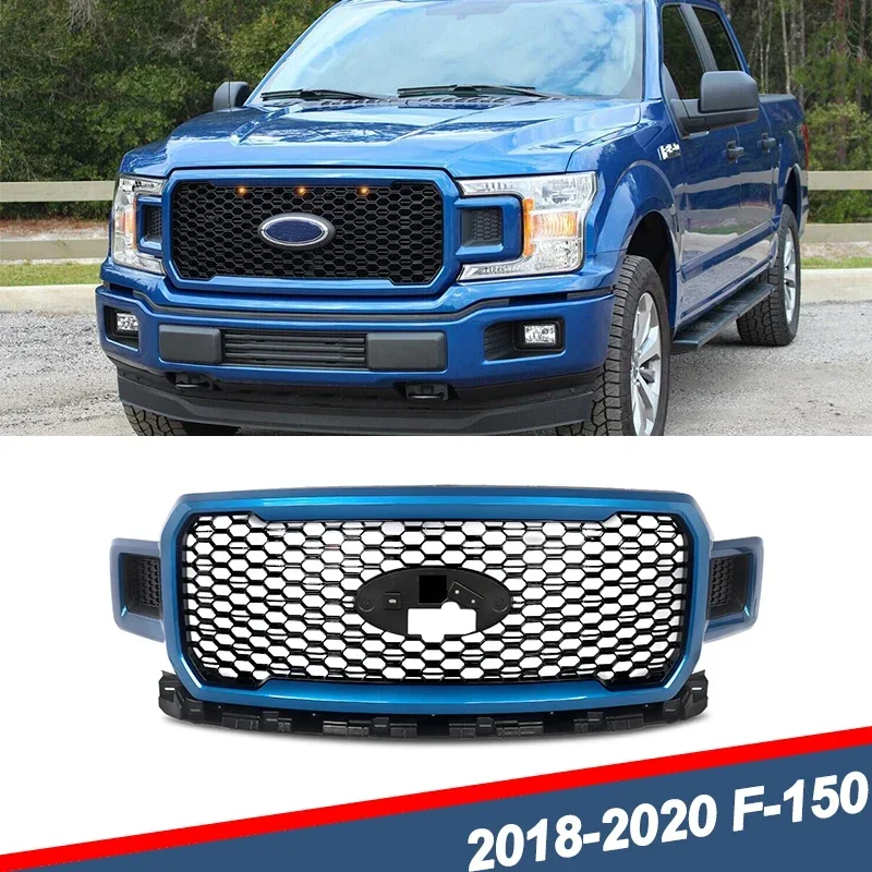 

Решетка радиатора для передней панели в сборе, синяя, для 2018-20 Ford F-150 JL3Z8200SF, автомобильные аксессуары