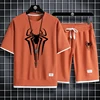 Summer Men's Spider Print T-shirt + Shorts Suit Casual Two-piece Waffle Sportswear 2024 Fashionable and Comfortable Suit M-3XL 3