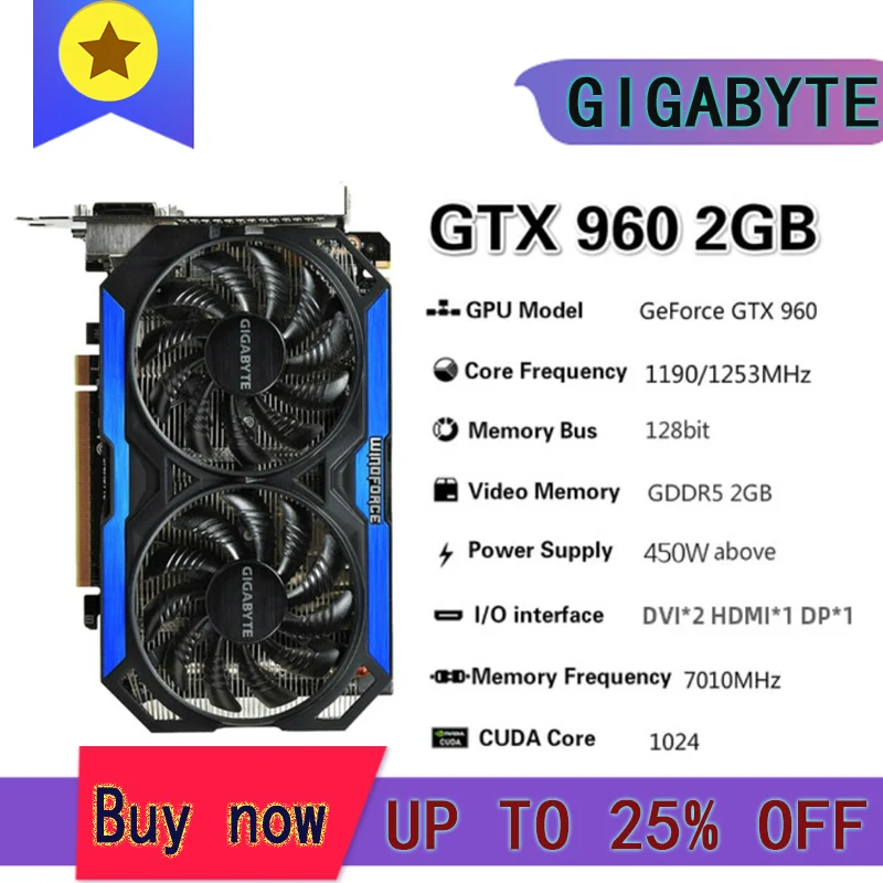 GIGABYTE GA Raphic Card GTX 750TI 950 960 1050TI 1060 1070 1650 2-3-4-5-6-8GB Video Cards GPU Support  Desktop CPU Motherboard gpu computer Graphics Cards