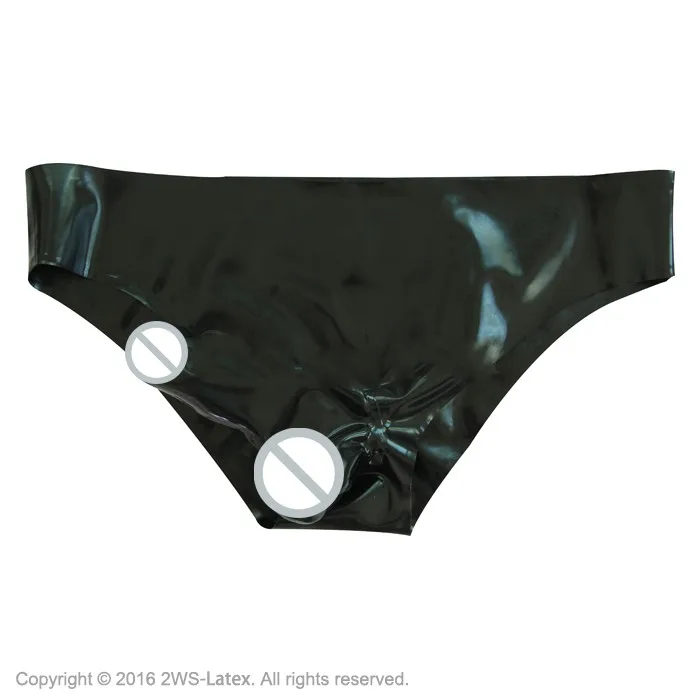 

Sexy Transparent Latex briefs with glued sheath Rubber underwear condom Shorts Party Masquerade