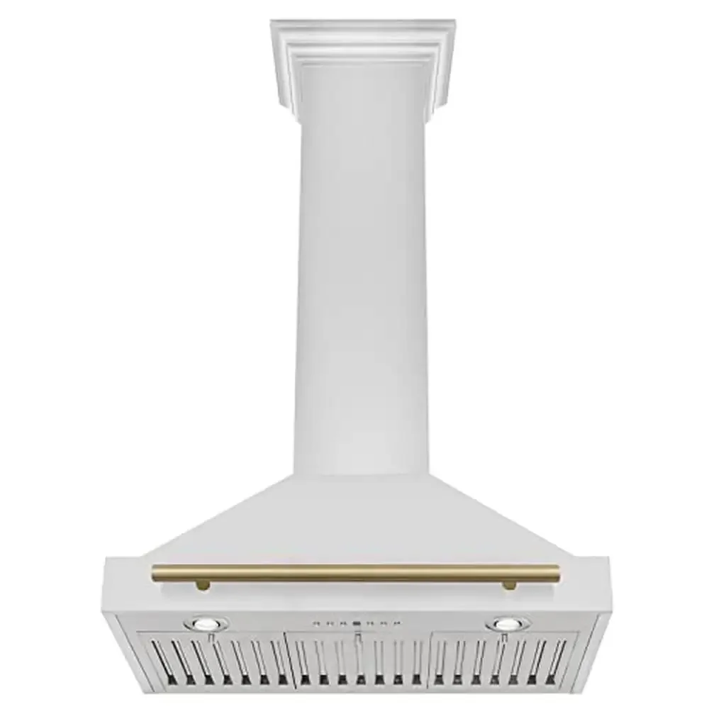 30" Stainless Steel Range Hood with Champagne Bronze Accents and 400 CFM Air FlowEffortlessly control fan speed and lighting