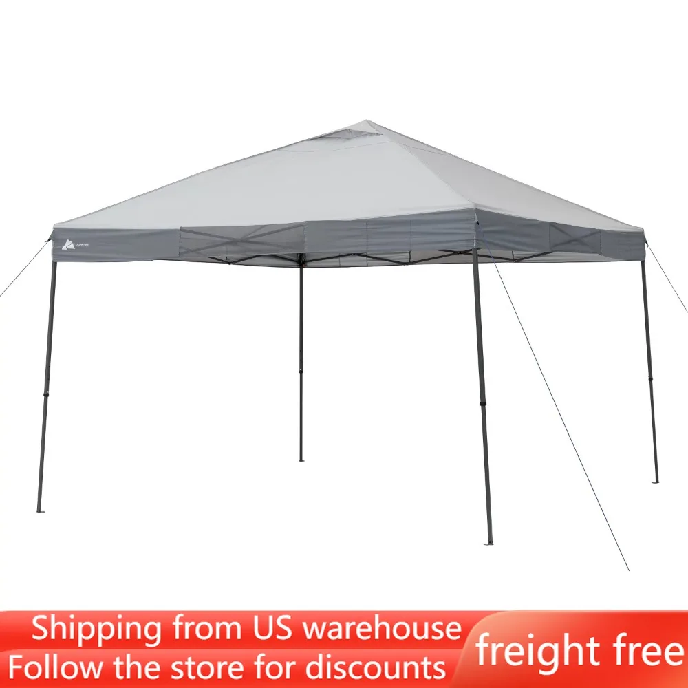 

12' X 12' Instant Straight Leg Canopy for Camping - Gray Freight Free Camping Tent Travel Supplies Equipment Tents Shelters