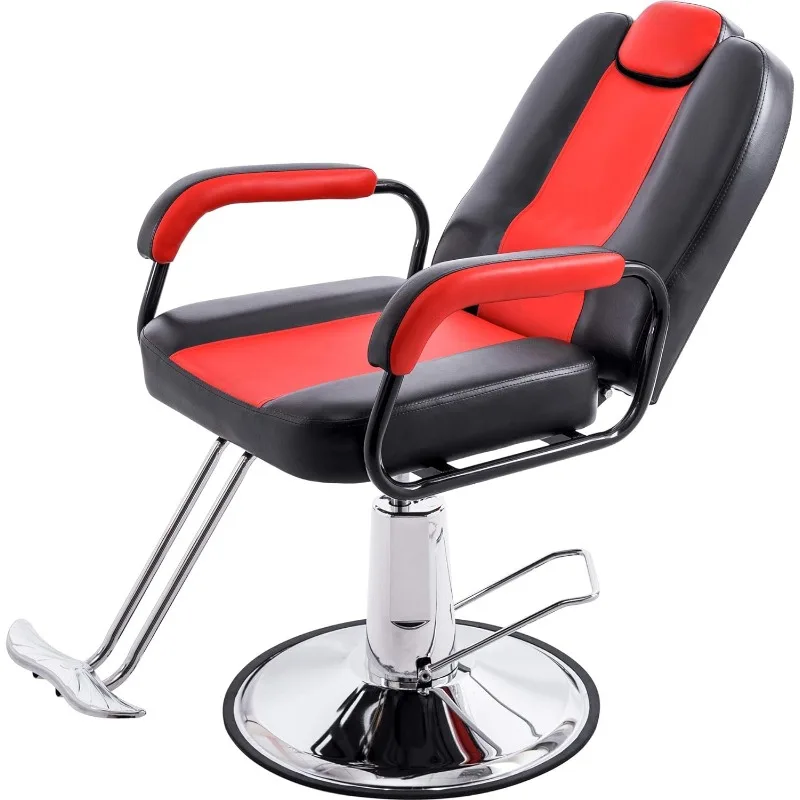 Voohek Reclining Salon Barber Chair for Hair Stylist, with Heavy Duty Pump, Used in Barbershop Home Beauty Clients Tattoo Spa