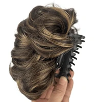 Pince à griffes sur cheveux en désordre, postiche synthétique ondulée, Chignon Donut Updo, Extensions capillaires pour femmes et filles 4