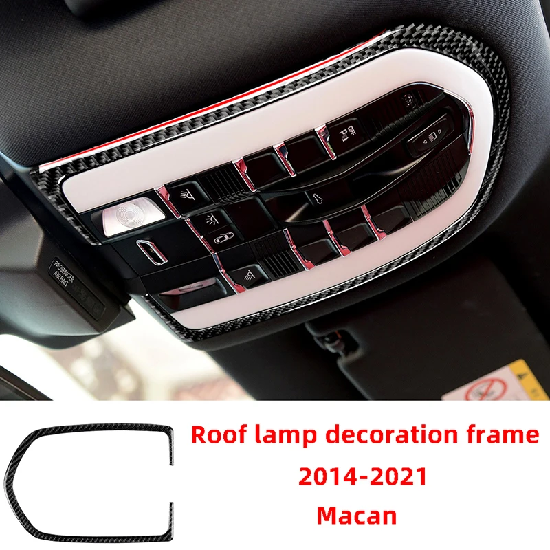 

Декоративная рамка для лампы чтения на крышу, автомобильные наклейки из углеродного волокна для Porsche Macan 2014-2021, аксессуары для интерьера