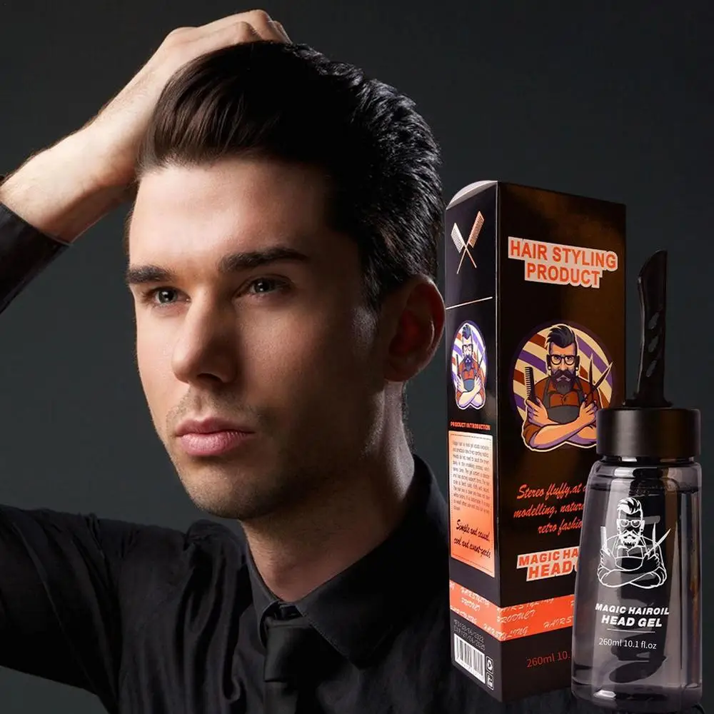 Description Picture 3 of itemMen Hair Styling Gel With Comb 2 In 1 Men Styling Gel With Comb Long-Lasting Fluffy Hair Lightweight Mens Hair Styling Gel Tool