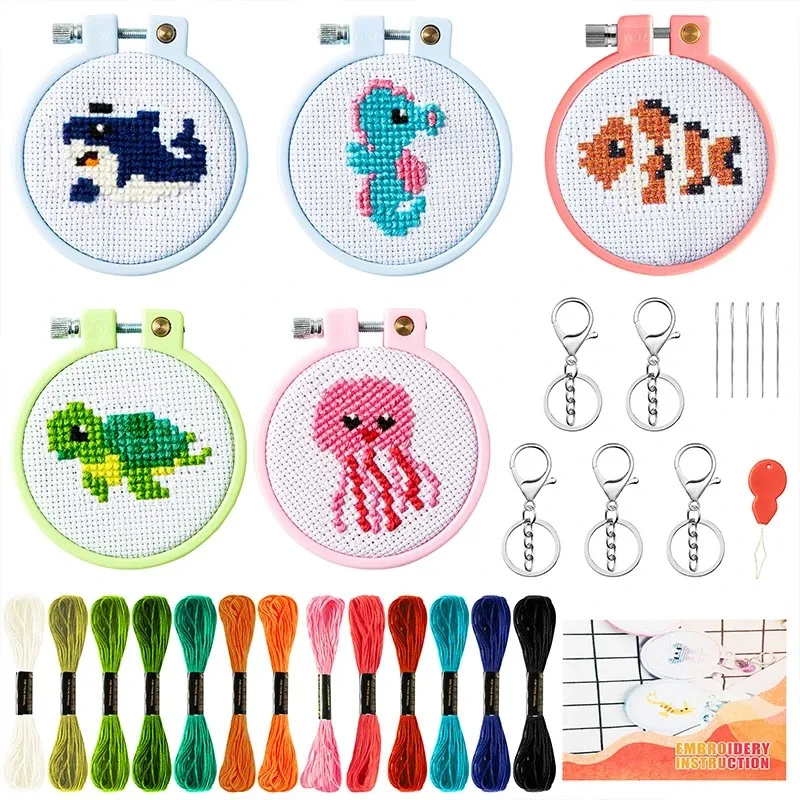 DIY Embroidery Cross Stitch Kit for beginners Gift Keychain Handwoven animal Handcrafted crafts Family activities Backpack hangi cross stitch kits