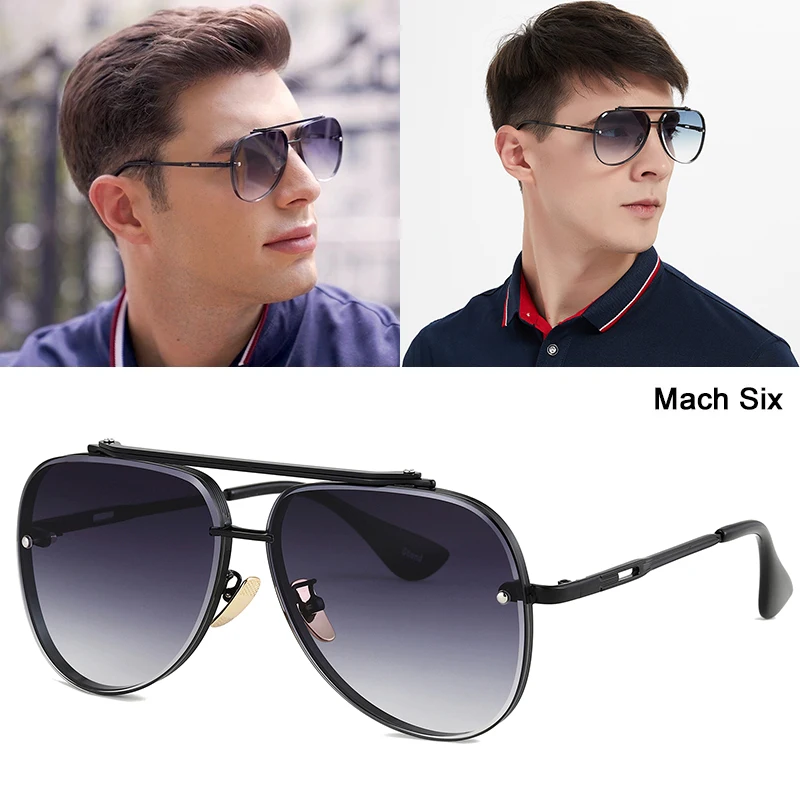 Jackjad 2022 fashion mach six metal pilot style gradient sunglasses