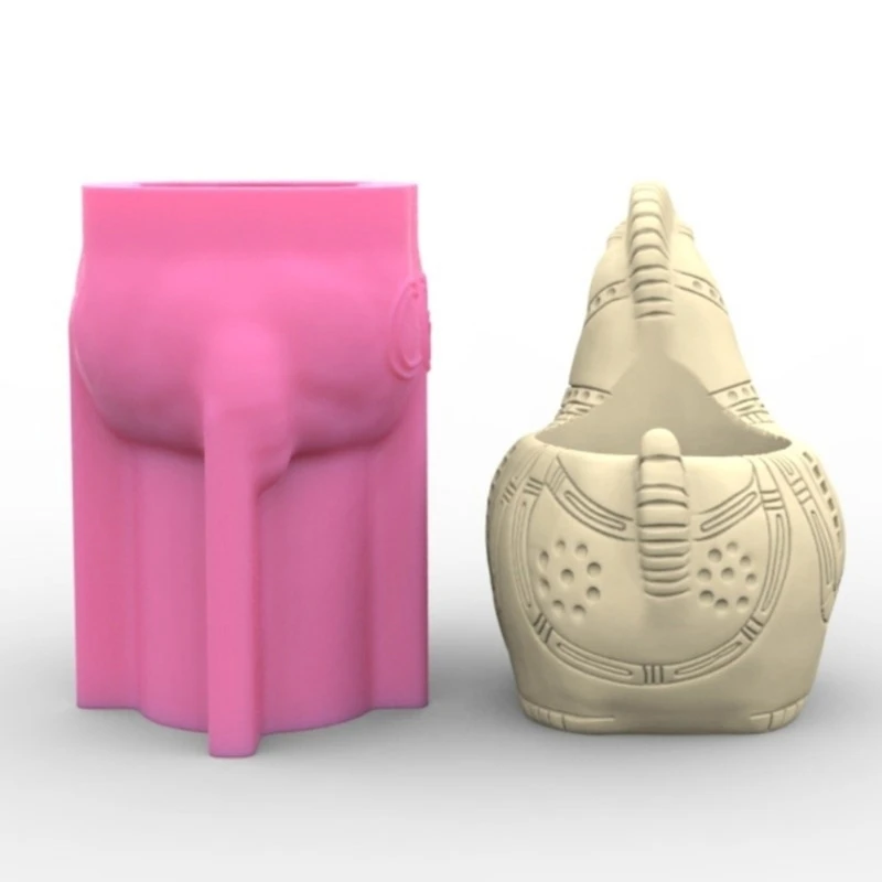MXME Soft Silicone Flowerpot Molds Horse Shaped Vase Molds Unique Pen Holder Moulds