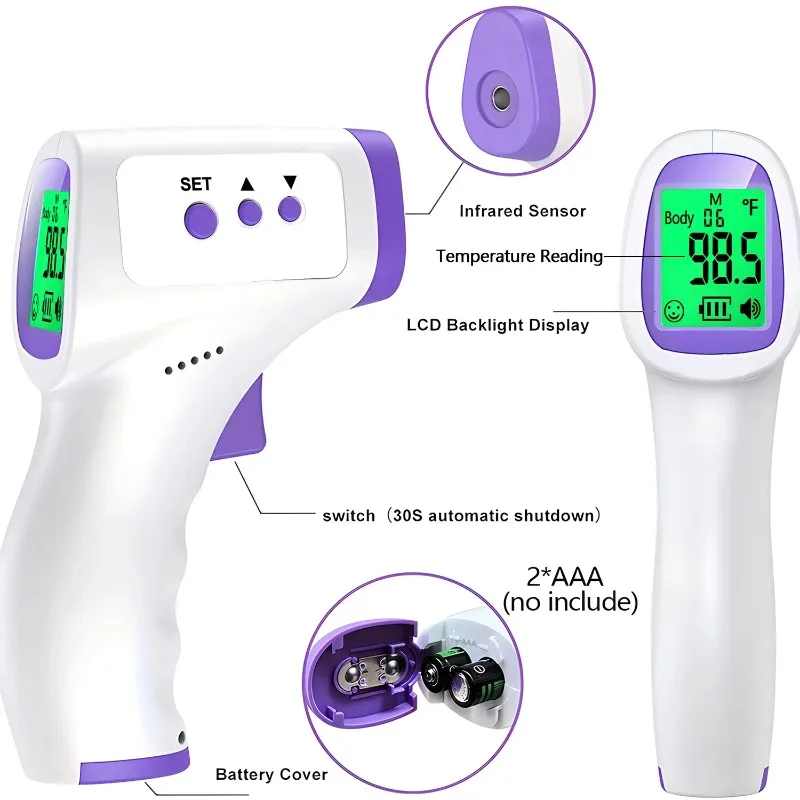 Portable LCD industrial digital thermometer non-medical blood pressure monitoring temperature tool for home use