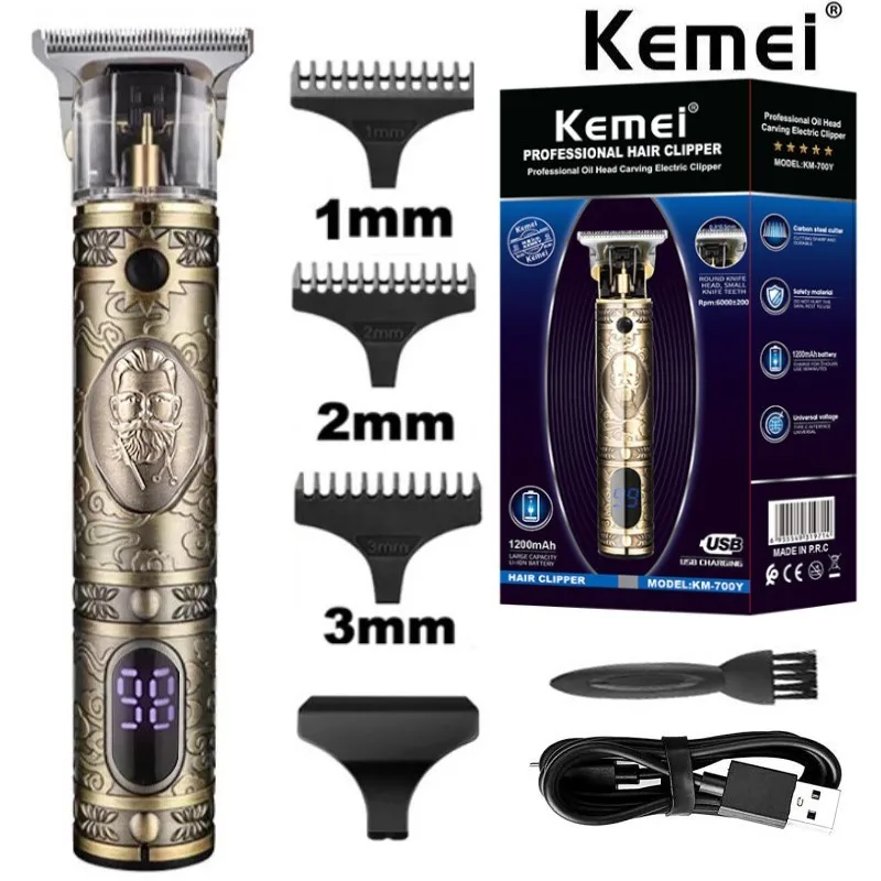 

Kemei 700Y metal professional hair trimmer for men grooming beard hair clipper electric barber hair cutter machine rechargeable