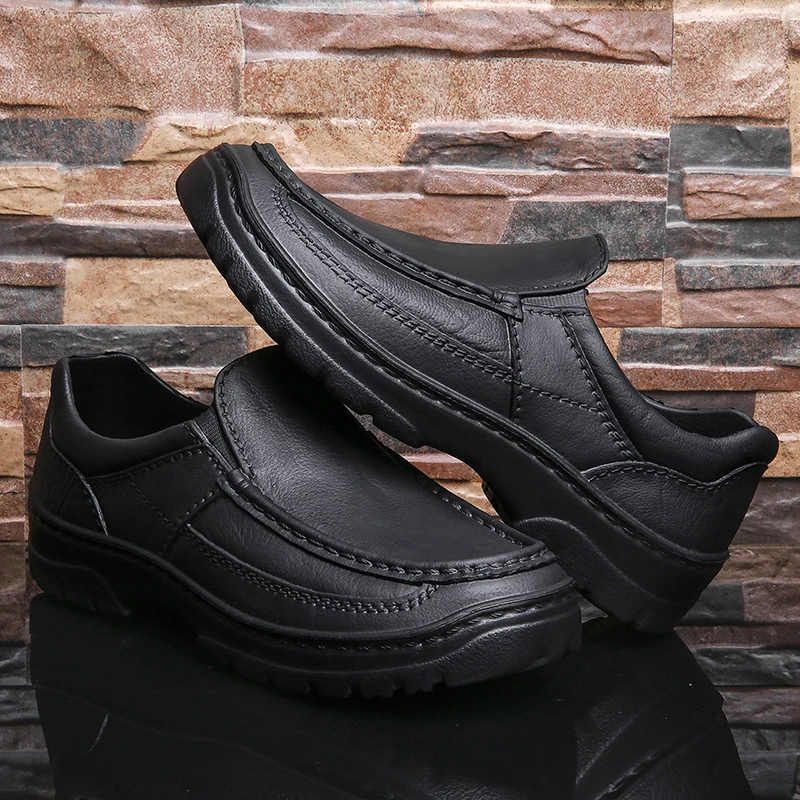 ZAPATOS DE TRABAJO antideslizantes para hombre, mocasines ligeros de zapatos para Chef, impermeables a las manchas, | - AliExpress