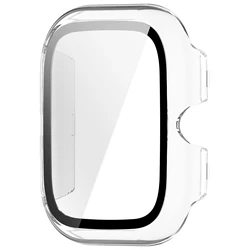 Premium Tempered Glass Screen Protector with Case Cover - Universal Smartwatch Accessory for Vivo Watch GT (Transparent)