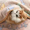 Winter Velvet Pet Sleeping Warm Blanket with Paw/Dot/Bone Pattern, Dog Cat Washing Towel, Fleece Soft Pet Blanket Pet Bed Mat