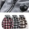 Plus Size 8xl 7xl Men's Shirt Jacket Fake 2pcs High Quality Cotton Plaid Loose Hooded Coats Shirts Jackets Mens Clothing 5