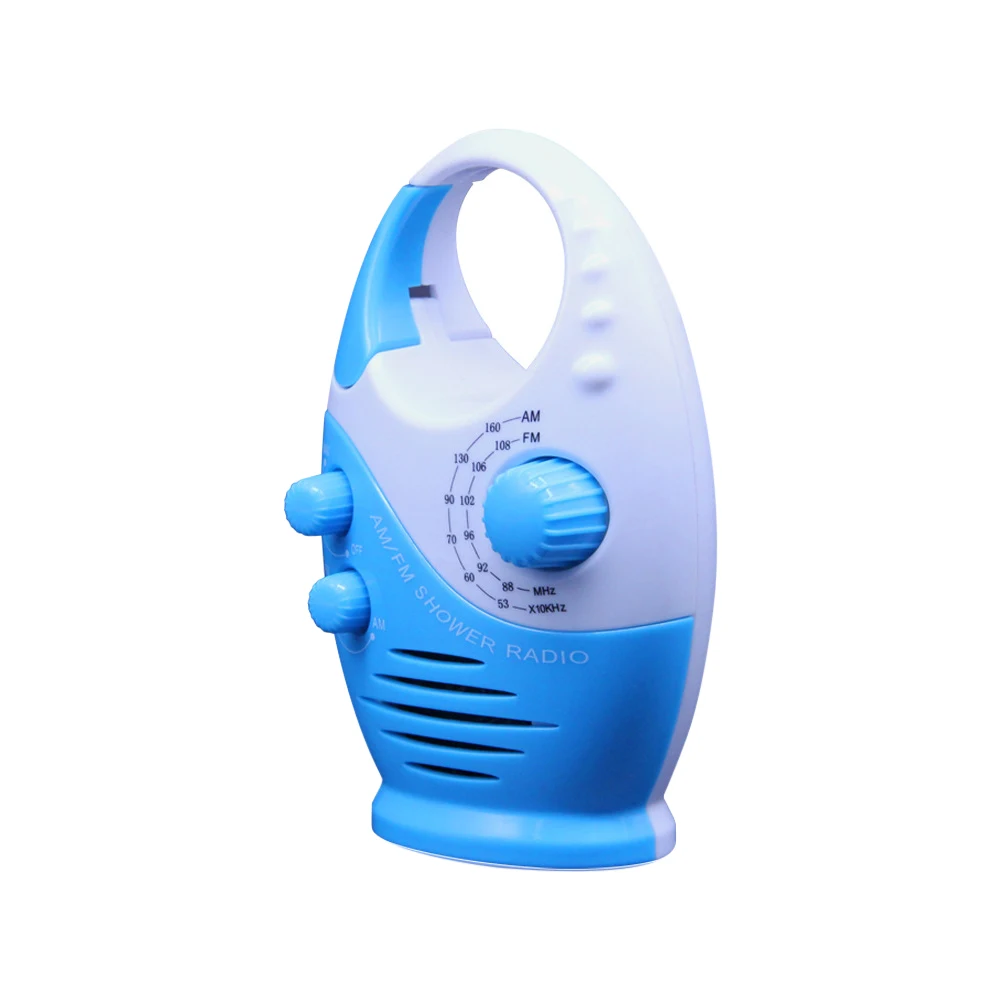 Portable FM AM Radio Shower Music Hanging Radio Suit Bathroom Bath Cabin Black Powerful Hi-Fi Speakers Radio Operated Waterproof