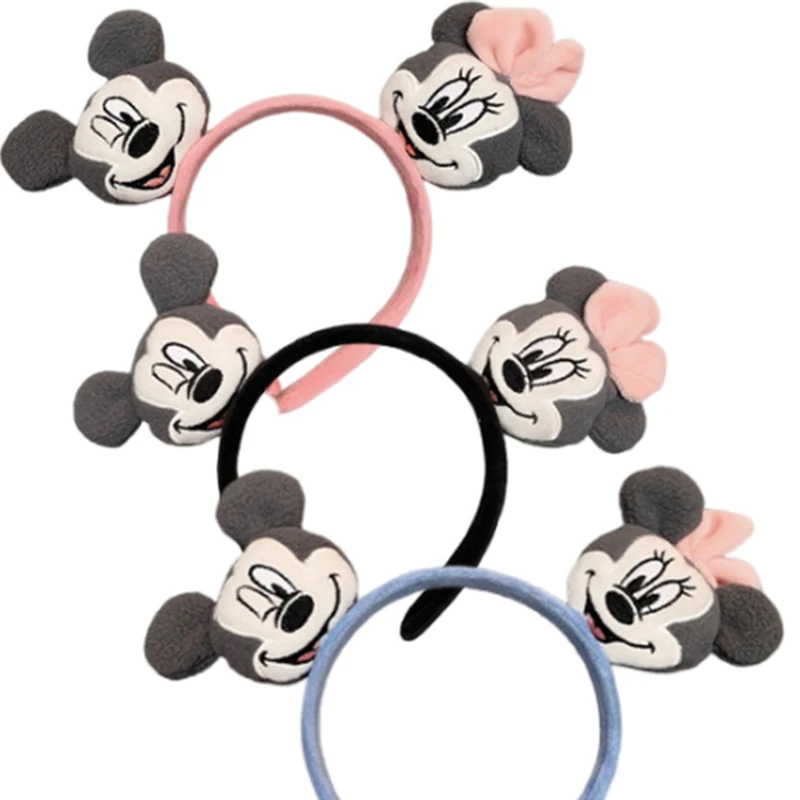 Disney Anime Mickey Mouse Headbands For Women Cute Minnie Hair Accessories Girls Classics Mickey Ears Hairbands Kids Party Gift