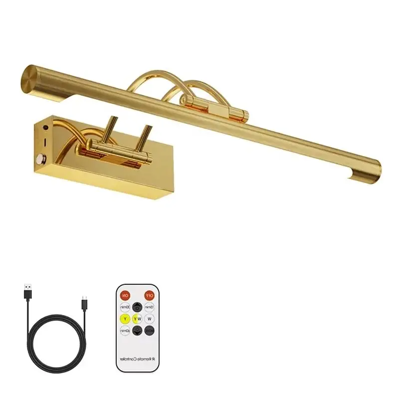 Rechargeable LED Mirror Front Lights Smart Remote Control Push Button Switch Lamps Bathroom Bedroom Vanity Home Lighting