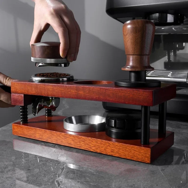 

Tamping Mat Coffee Tamp Station Tamper Stand Barista Cafe Accessories Coffee Tamper Holder Support Base Wooden Wood Coffeeware