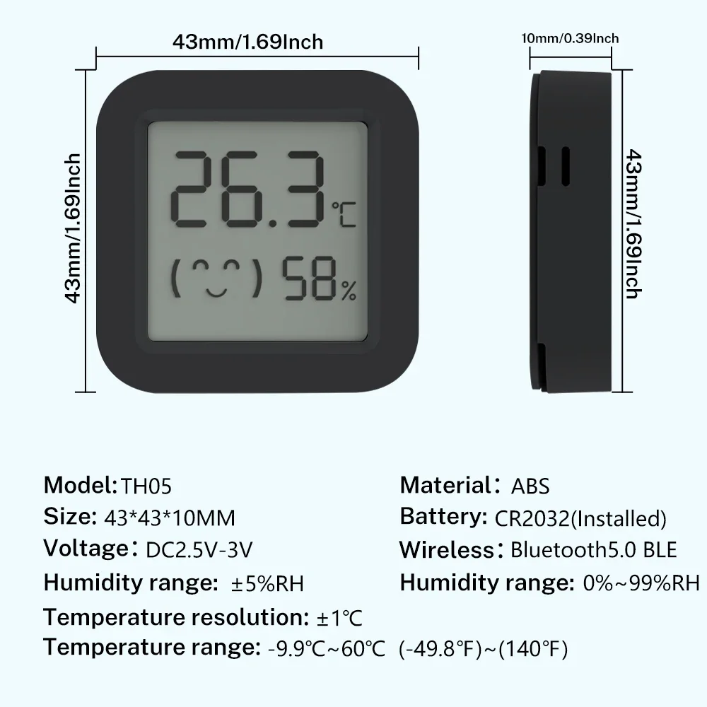 Tuya bluetooth-compatible Temperature Humidity Sensor LCD Thermometer Mini Smart Electric Hygrometer APP Remote Control Home