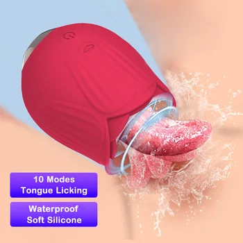 18+ powerful rose sex machine tongue licking anal nipple clitoris stimulator female adult masturbation toy 1