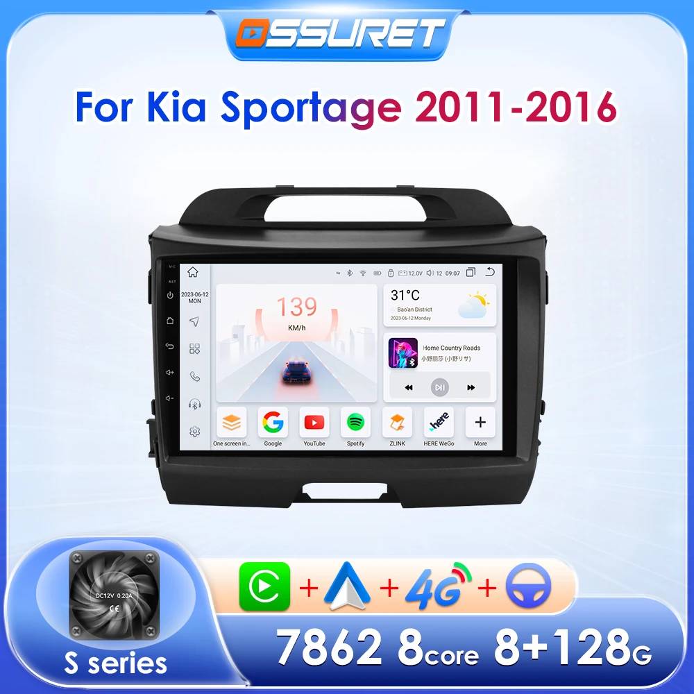 Android Car Radio Audio Per Kia Sportage 3 Carplay 2011 2012 2013 2014 2015 2016 Autoradio Stereo Lettore Video Multimediale Gps