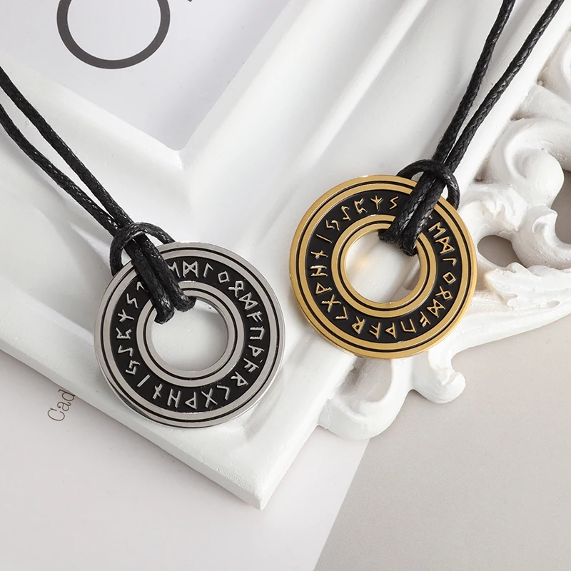 Collane Rune Nordiche Retrò Per Uomo Rune Nordiche In Acciaio Inossidabile Viking Jewerly Pagan Elder Futhark Ciondolo Amuleto Talismano