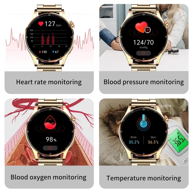 LIGE New Bluetooth Call Smart Watch Women Physical Health Watches Men Body Temperature Infrared Blood Oxygen Monitor Smartwatch 2
