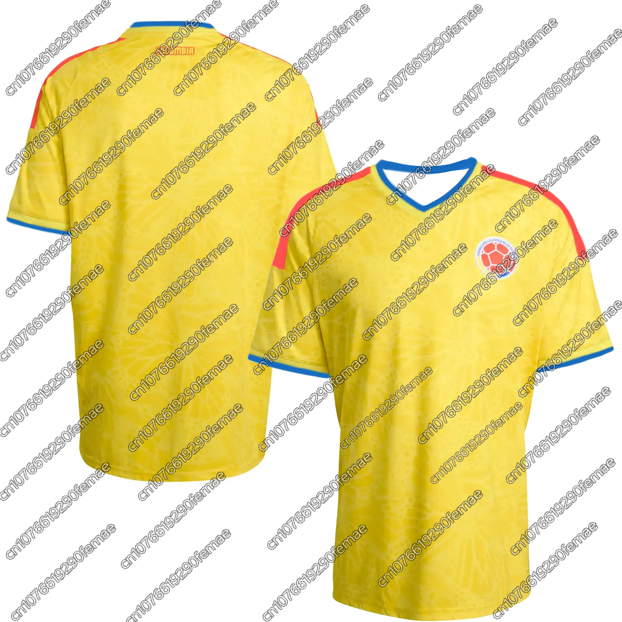 2026 팬 버전 콜롬비아 축구 유니폼, 아동 및 남성용 여름 반팔 스포츠 티셔츠, 십대 축구 경기 필수 훈련복