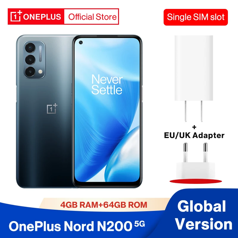 

OnePlus Nord N200 N 200 Global Version 4GB 64GB Snapdragon 480 5000mAh Battery 18W Fast Charge 6.49 90Hz Display