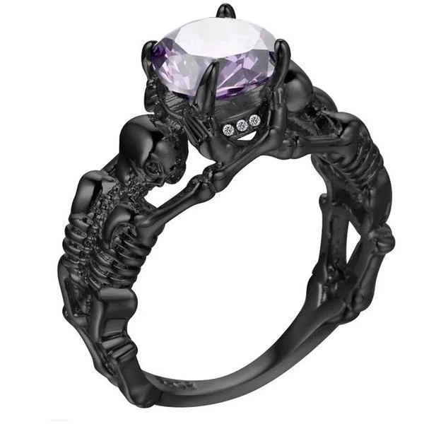 Skull Gothic Statement Promise Cocktail Party Biker Ring Vampire Accessories Halloween Gifts