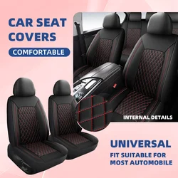 Universal Car Seat Covers Full Set - Premium Cloth for Front & Rear Bench - Automotive Interior Protection for SUV, Sedan, Van (2 seats - red)