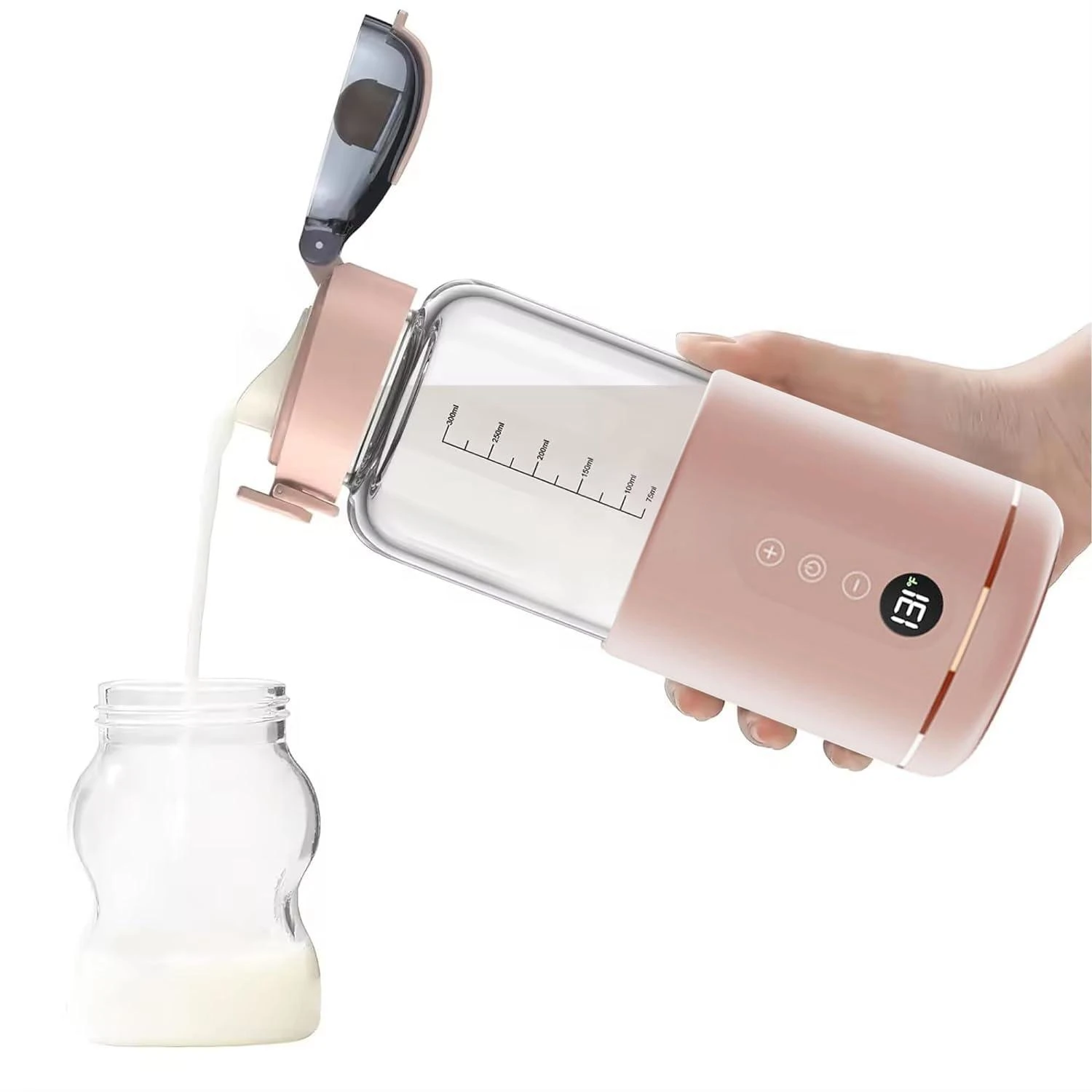 Wirless Electric Baby Bottle Heater Milk USB Rechargeable +1/+1℃ Temperature Control & Display Portable Baby Bottle Warmer