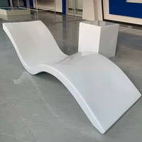 Custom Outdoor Waterproof Fiberglass Frp Swimming Pool Ledge Chaise Lounge Chair in Pool Water Beach Sun Lounger for Pool Side 2