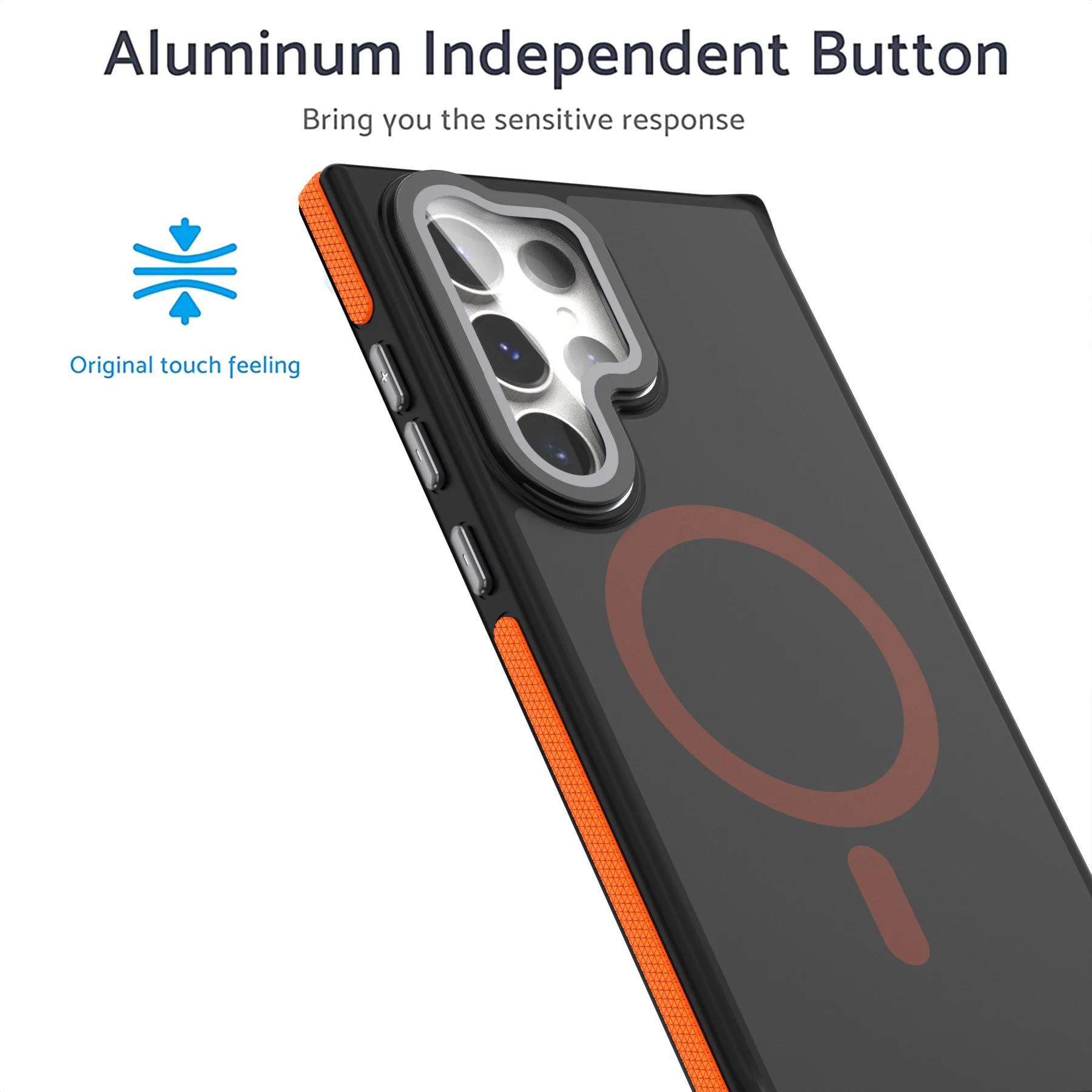Translucent Lens Film Stand Magnetic Case with Ultra Matte Finish