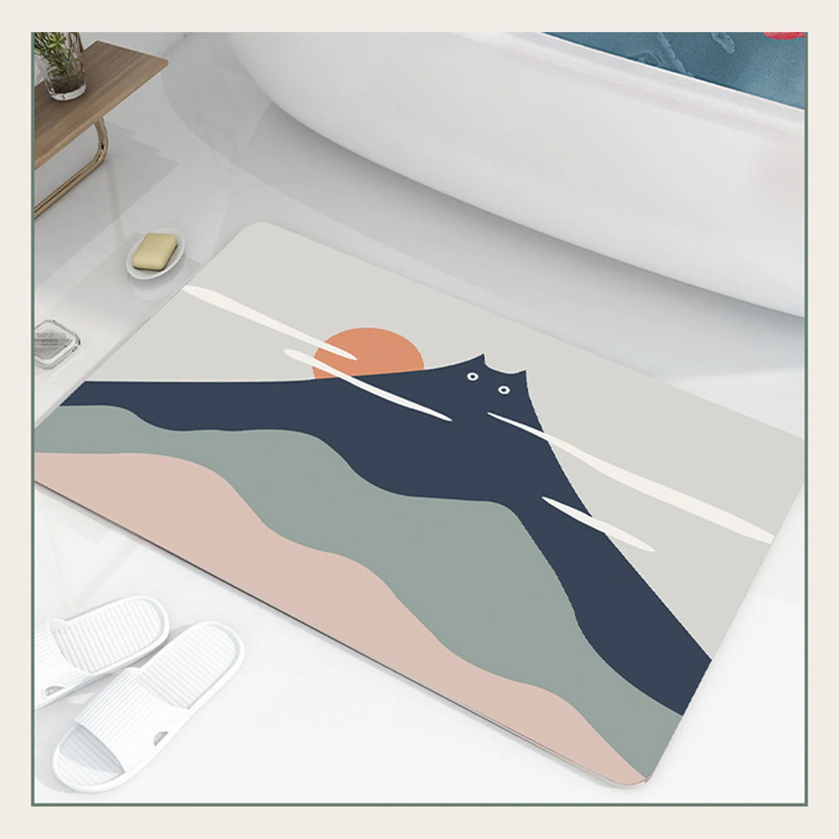

Fresh Diatomaceous Mud Absorbent Mat Bathroom Quick Drying Anti Slip Foot Mat Entrance Door Carpet Bathroom Quick Drying Mat