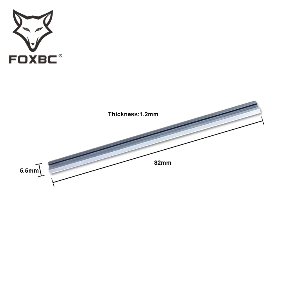 FOXBC 3-1/4" HSS Planer Blades 82mmx5.5mmx1.2mm Planer Knives for Metabo Dewalt Makita BOSCH Woodworking Power Tools 2PCS