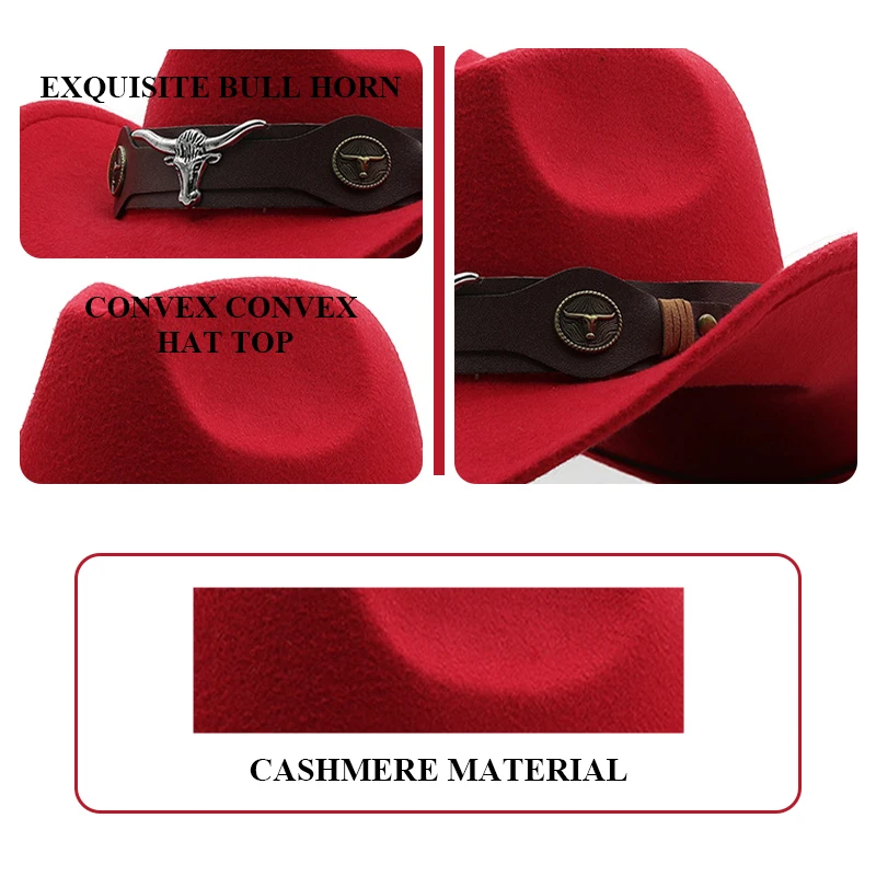 Western Cowboy Hats Western Hat Men Women Cowboy Style Leather Hats