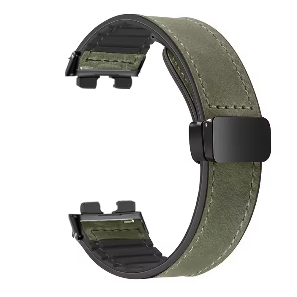 Stylish Silicone-Leather Magnetic Strap – Unisex Wristband Accessory