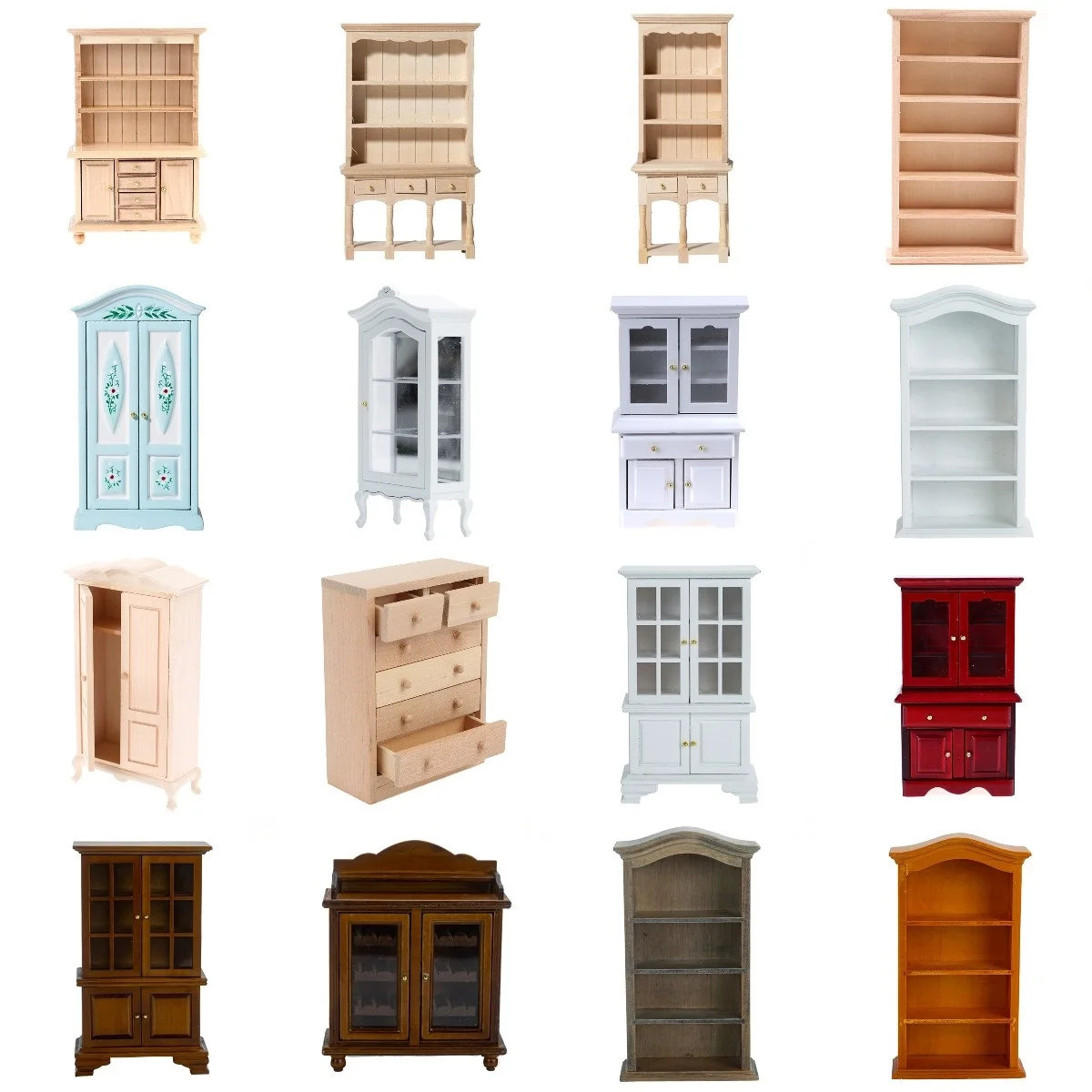 Realistische poppenhuis-wandkast op schaal 1