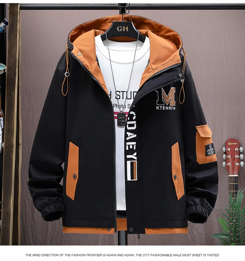 Neue Herren-Kapuzenjacken 2026 Frühling Herbst Lässiger Loser Mantel Jugend Streetwear Windbreaker Outdoor Übergröße M-4XL Oberteile Kleidung – Detail 12
