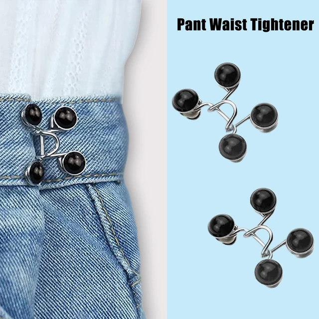 Épingles à bouton réglables pour jean, pas de couture, serrer la taille,  épingle à bouton pour jean, manteau, pantalon, taille réglable, poignées  amovibles - AliExpress