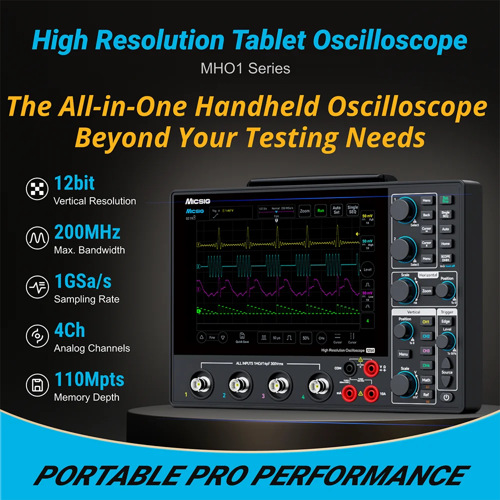 Micsig Digital Oscilloscope MHO14-100/MHO14-200 4Channel 100MHz
