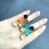 10.6mm Classic Candy Crystal Ring Fashion Jewelry Rose-Gold Plated Colorful Rings Women Girlfriend Birthday Gift Valentine 1